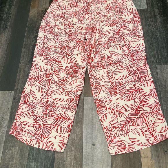 Lane Bryant Pants Plus 22/24 Inseam 32 Drawstring Linen Blend NWT $60 Tropical - Picture 9 of 9